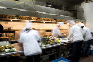 Interior of a restaurant kitchen