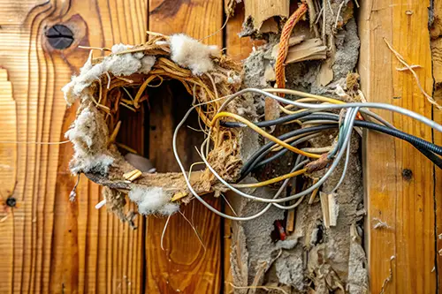 Electrical wires damaged by rodents